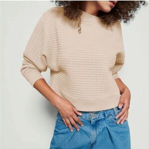 Nation LTD Ozzie Quilted Sweatshirt Cream
